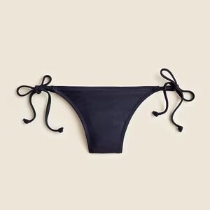 J Crew Heritage Hipster String Bikini Bottom Black Tie Sides Size Large